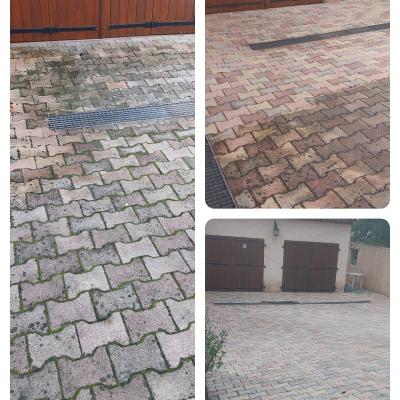 Nettoyage de pavé autobloquant sur la commune des adrets de l esterel