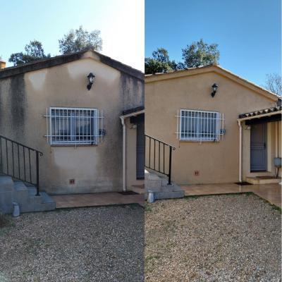 Nettoyage d'une façade sur méounes les montrieux